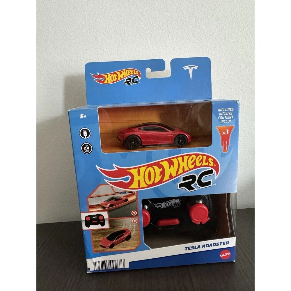 Hot Wheels Tesla Roadster RC Kids 1:64 Red Remote Control Track Compatible